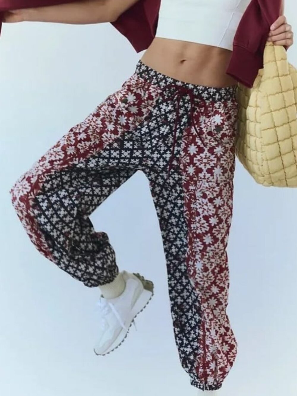 Free People Movement Set Me Free Printed Pants in Expresso Revised Size M